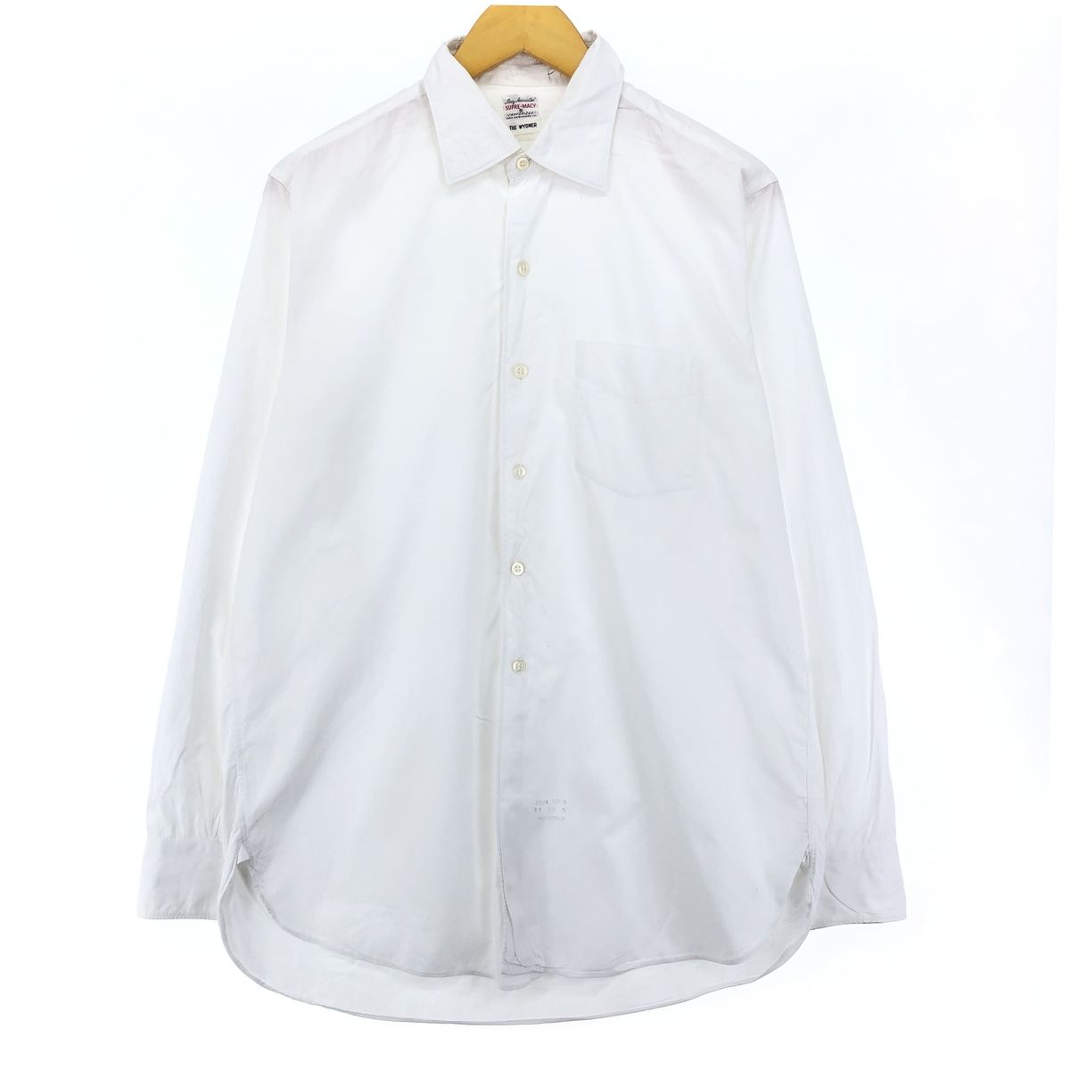 古着 Macy Associates ワイドカラー 長袖 コットンシャツ メンズM ヴィンテージ/eaa409312