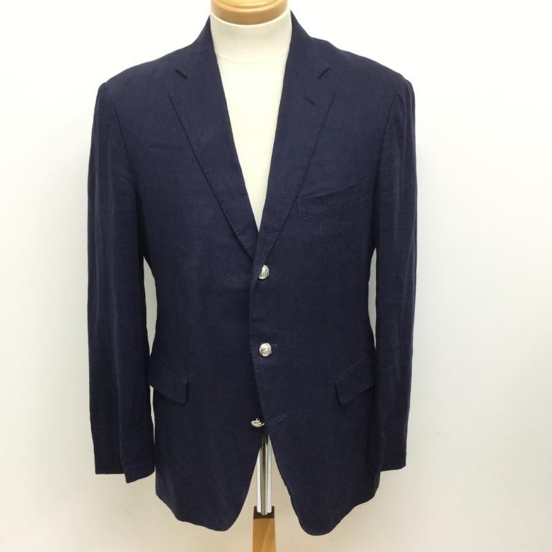 Polo by RALPH LAUREN ポロバイラルフローレン ジャケット、上着 ジャケット、ブレザー イタリア製 麻100% 3ッボタンシングル サイドベント テーラードジャケット 背抜き メタルボタン サイズA6