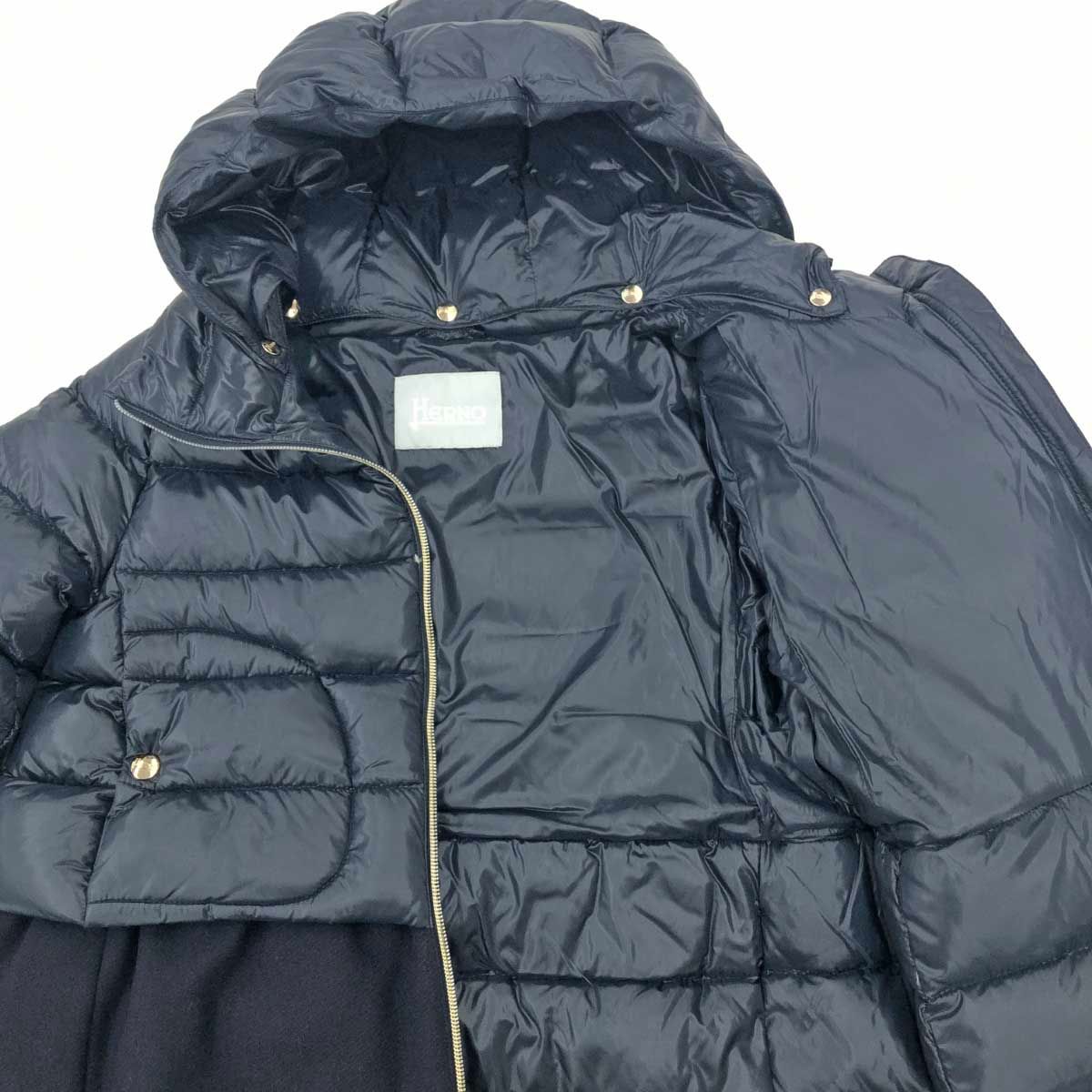 良好 HERNO ヘルノ ダウンコート キッズサイズ12A ネイビー キッズ 