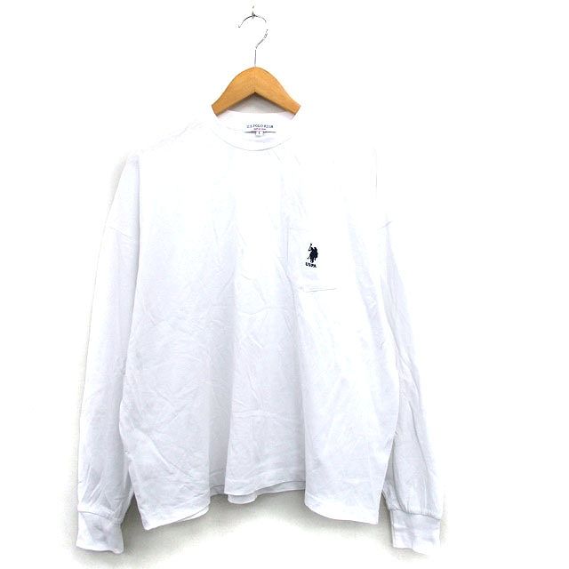 ユーエスポロアッセン U.S. POLO ASSN. Tシャツ カットソー 長袖 コットン ロゴ L ホワイト 白 /KT31
