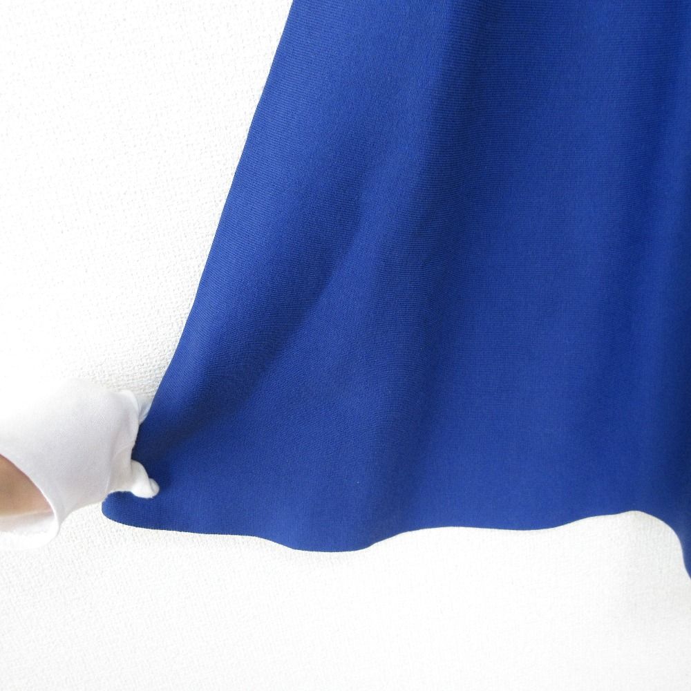 ブルーレーベルクレストブリッジ　Ｖネック　フレアワンピース　綿　エメラルド　38 BLUE LABEL / BLACK LABEL CRESTBRIDGE｜サイド切替Vネック