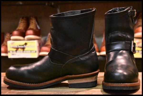 REDWING 2976 エンジニアブーツ ショート丈 ブラッククローム 9D 良品 10年】レッドウィング 2976 ショート エンジニア 黒
