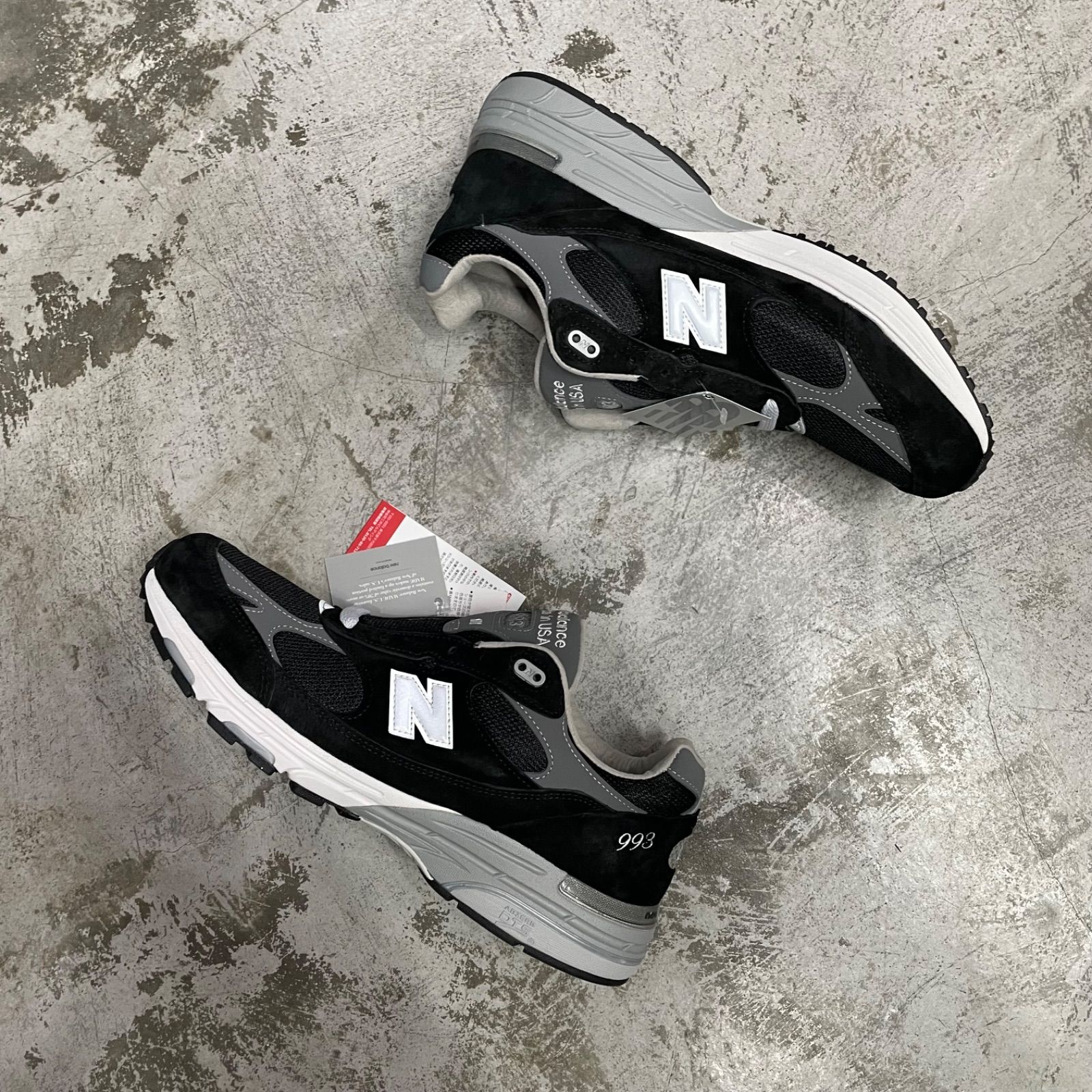 未使用品 国内正規 New Balance 993 Black スエード スニーカー 