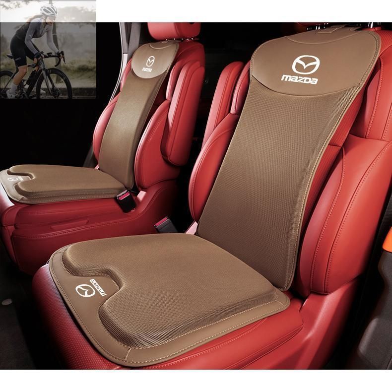 マツダブラウン車用シートカバーセット シートクッション レーヨン生地+PUレザー 前座席用座布団1枚+座席の背もたれ1枚 CCZDTZ0604Q021