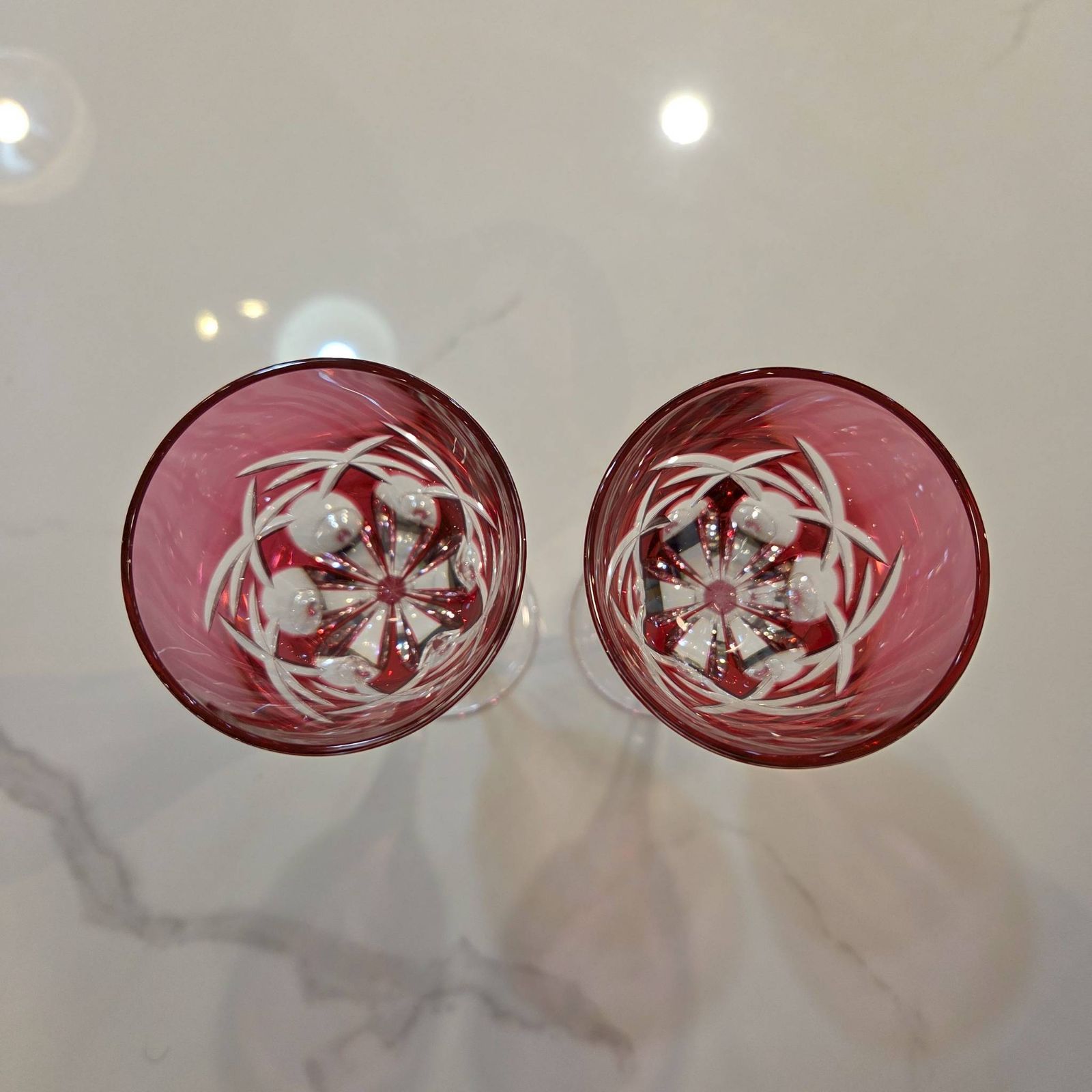  カガミクリスタル ワイングラス ペア 切子 アンティークグラス ロイヤルシリーズ ワイングラス アルコールグラス