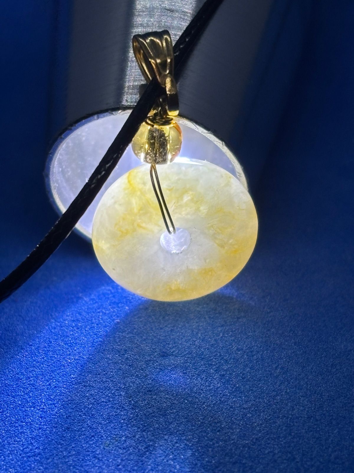 超綺麗不思議な緑夜光丸玉 10cm回転可能な木製の台座付き2075-3/4 超