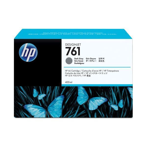 (まとめ) HP761 インクカートリッジ ダークグレー 400ml 染料系 CM996A 1個  