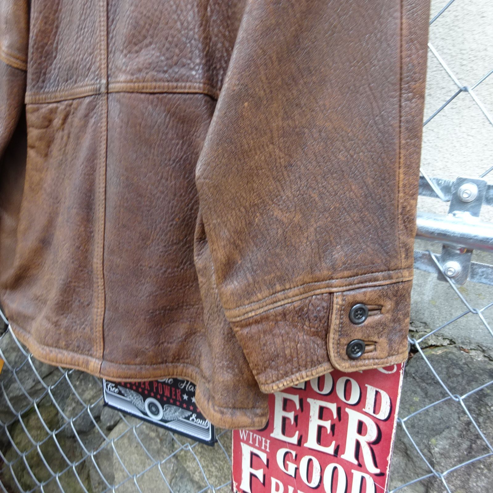 WindArmor 本革ジャケット Mサイズ ブラウン Wind Armor レザージャケット M ブラウン 羊革 ステンカラー