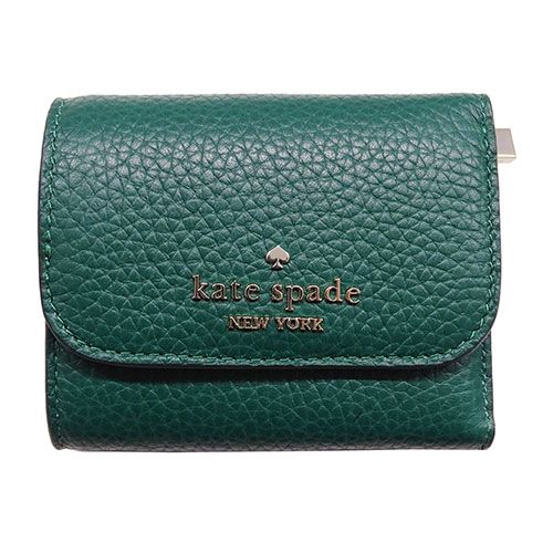 ケイトスペード ☆新品☆ペブルレザー 折り財布/グリーン ケイト・スペード Kate Spade 財布 レディース ブランド 三