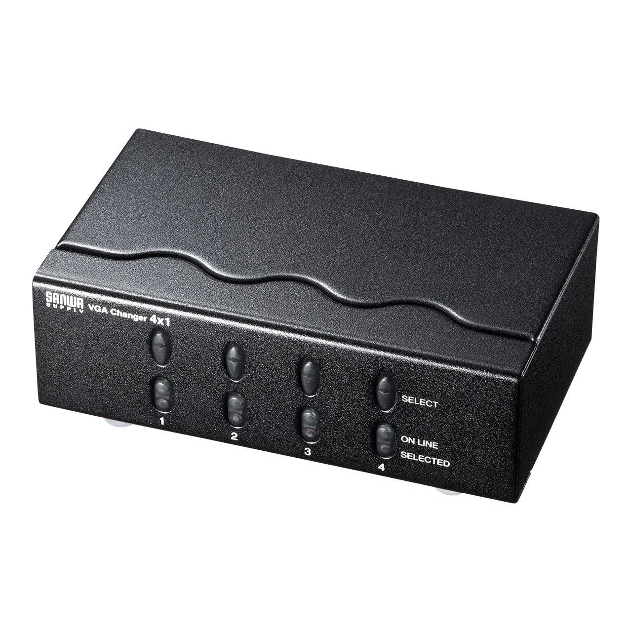 サンワサプライ ディスプレイ切替器 ミニD-sub HD 15pin用 4回路 SW-EV4N2 ブラック