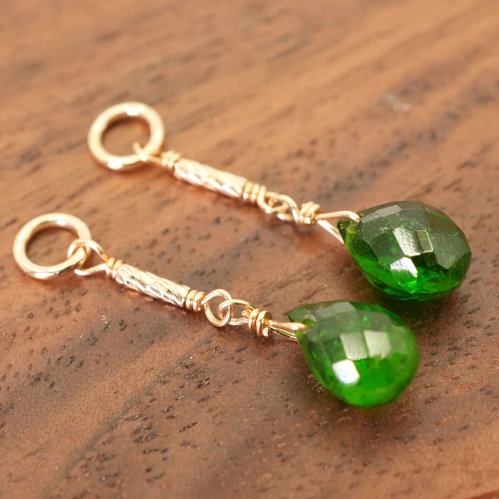 【レア】美品♡アガット k10 ターコイズ.ダイオプサイト ピアスチャーム レア】美品♡アガット k10 ターコイズ.ダイオプサイト ピアス