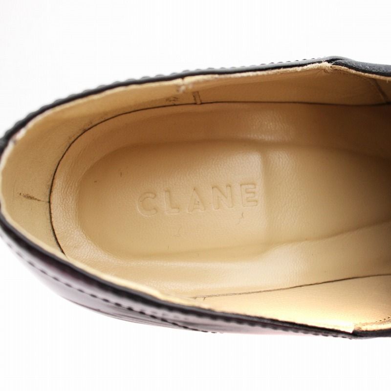 クラネ　CLANE ワイドゴアシューズ ブラック　38 クラネ CLANE WIDE GORE FLAT SHOES ワイドゴアフラットシューズ