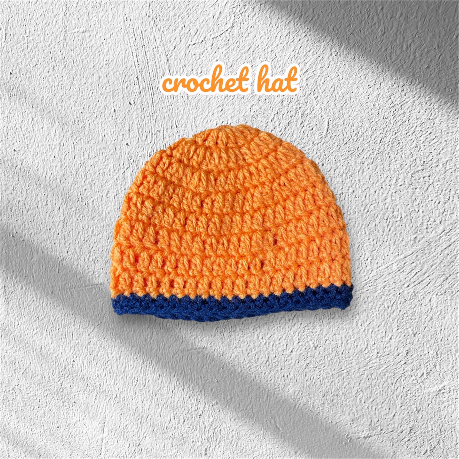 クロシェハット　クラッシャーハット　ビーニー　ハンドメイド　ボーダー クロシェハット クラッシャーハット ビーニー ハンドメイド 古着