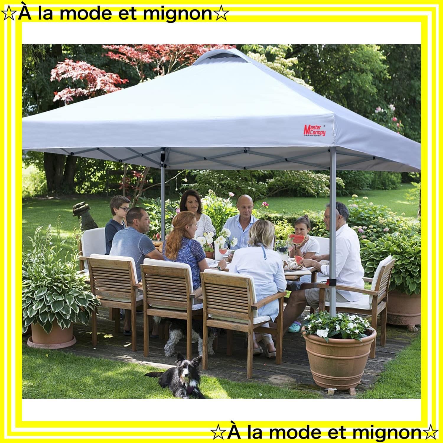 マスターキャノピー（MASTERCANOPY）ワンタッチタープテント 横幕/サイドシート四枚セット スチールフレーム 組立簡単 商用  アウトドア用（キャスターバッグ ペグ ロープ ウェイトバッグ付き）（2.5M,グレー） マスターキャノピー ワンタッチタープテント 2.5×2.5m  サイド ...