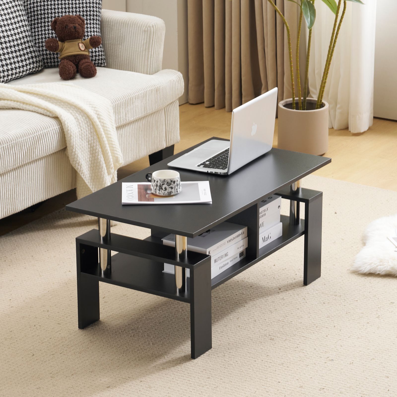 BLACK OAK センターテーブル リビングテーブル 黒 ブラック ブラック】 木製テーブル センターテーブル リビングテーブル ロー