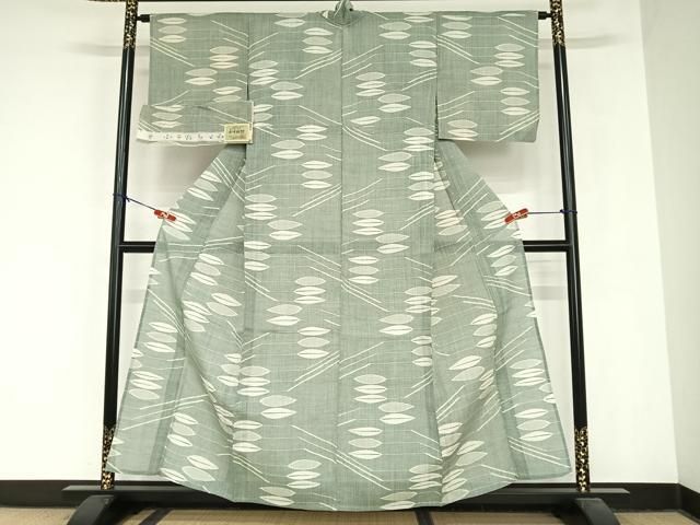 平和屋着物□極上 本場大島紬 枝花文 灰桜色地 逸品 CYAA3620s5