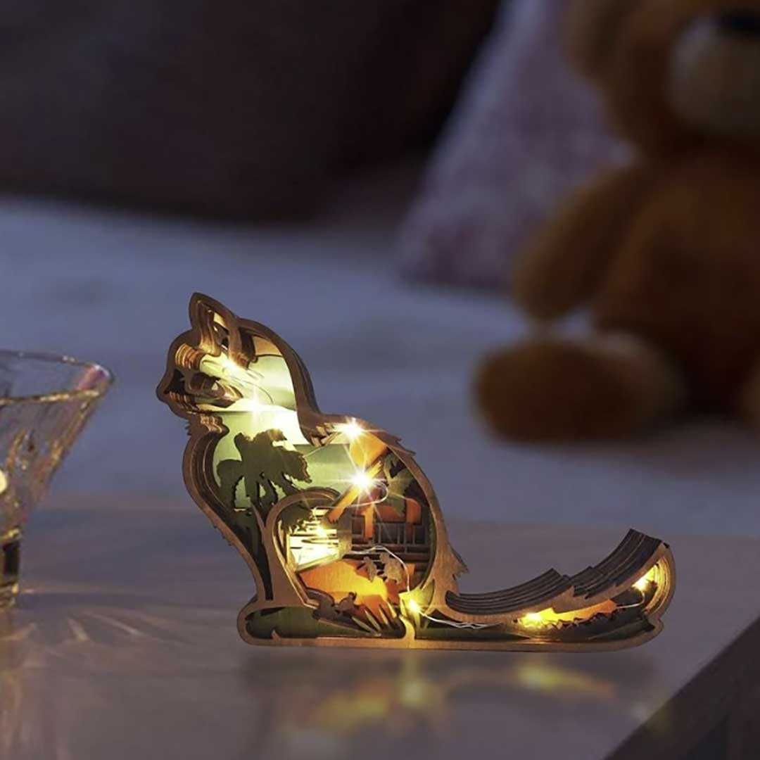 インテリア 木製フレーム 蝶々or猫orナマケモノ LED 置物 木製 オブジェ オーナメント Birthday 子供 プレゼント キッズ パーティー かわいい チャーミング 誕生日 クリスマス ギフト サプライズ 友人 家族 パーティー 恋人 お遊戯会 子供