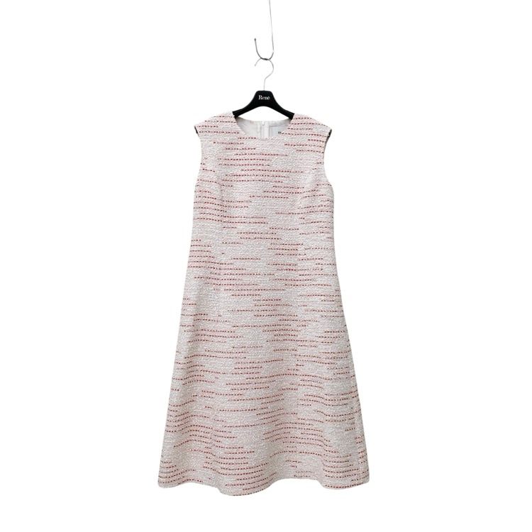 ♥品 Rene ルネ ツイード ワンピース ホワイト×レッド 36 6516490