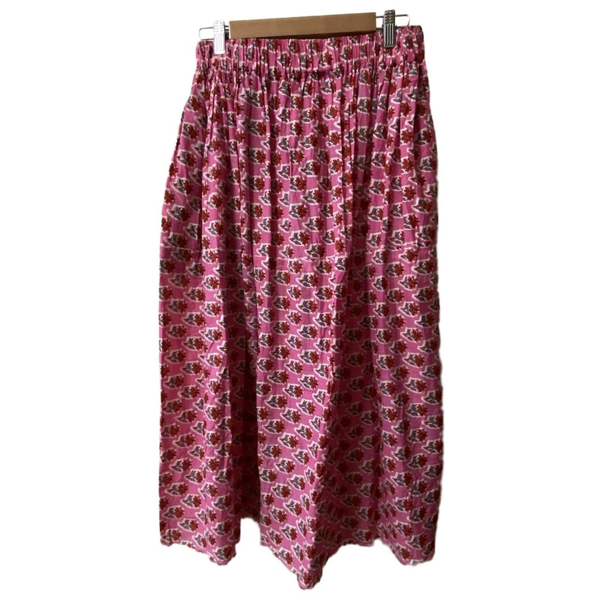 tao タオ ロングスカート レディース - ピンク×レッド×グレー マキシ丈|花柄