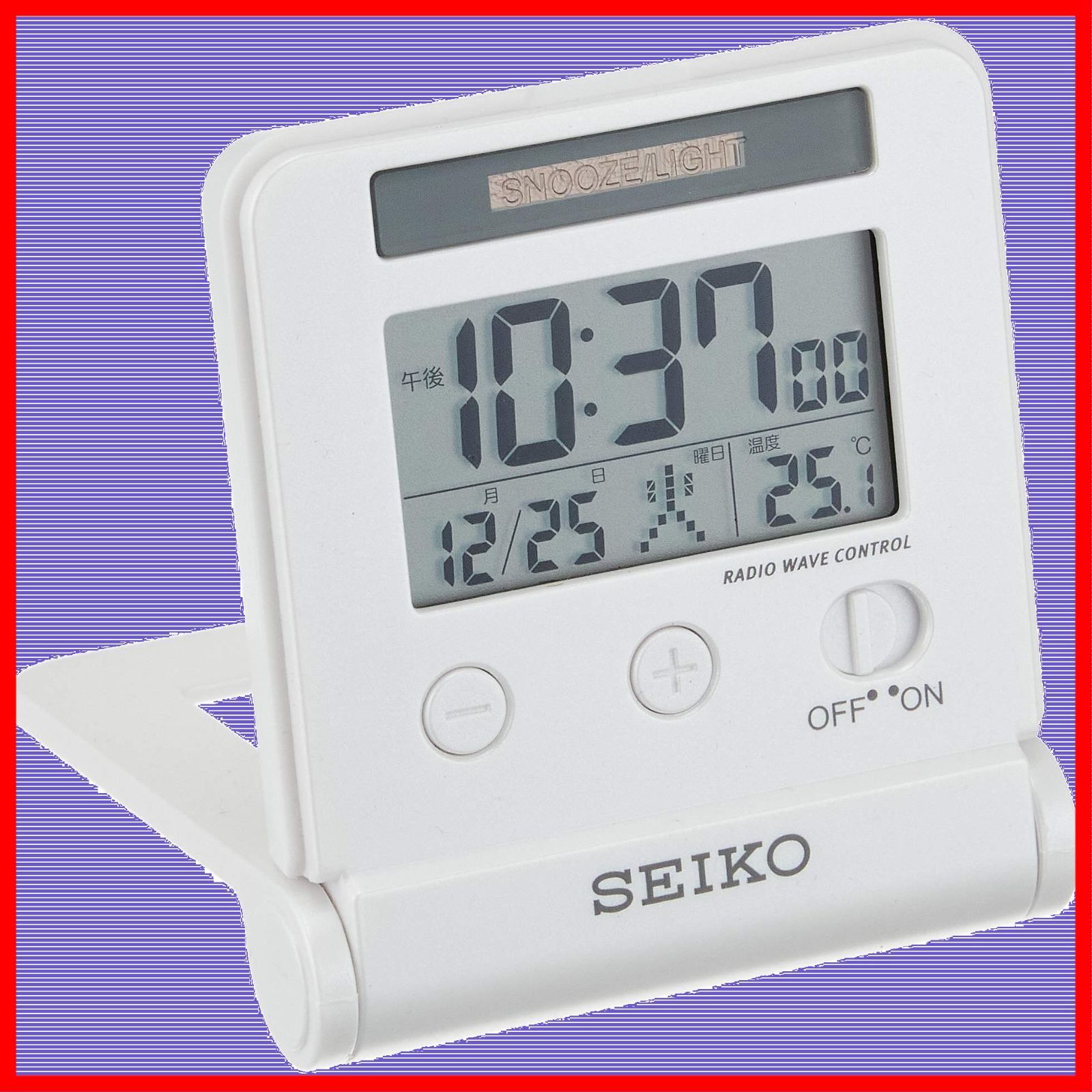 【人気商品】セイコークロック(Seiko Clock) 目覚まし時計 トラベラ 電波 デジタル 自動点灯 カレンダー 温度 表示 SQ772W