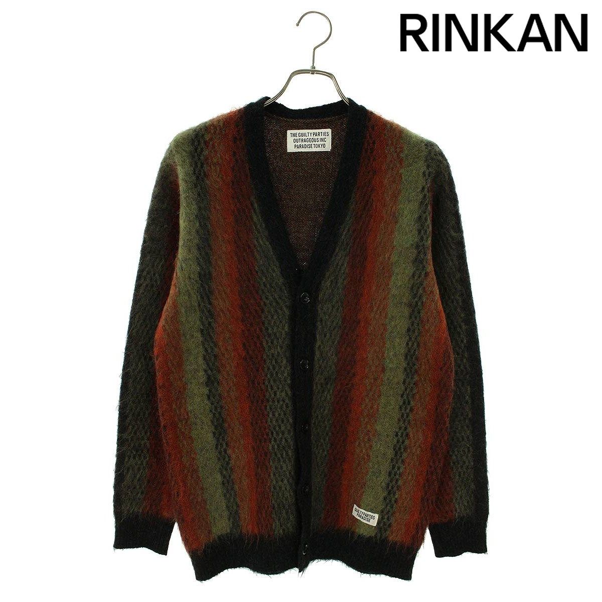 ワコマリア STRIPED MOHAIR CARDIGAN ストライプモヘアカーディガン 