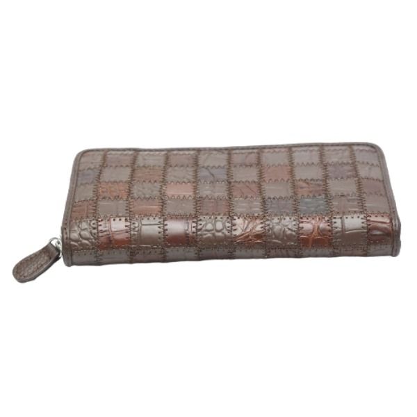クロコダイル S-541 長財布 ブラウン CROCODILE ワニ革 パッチワーク