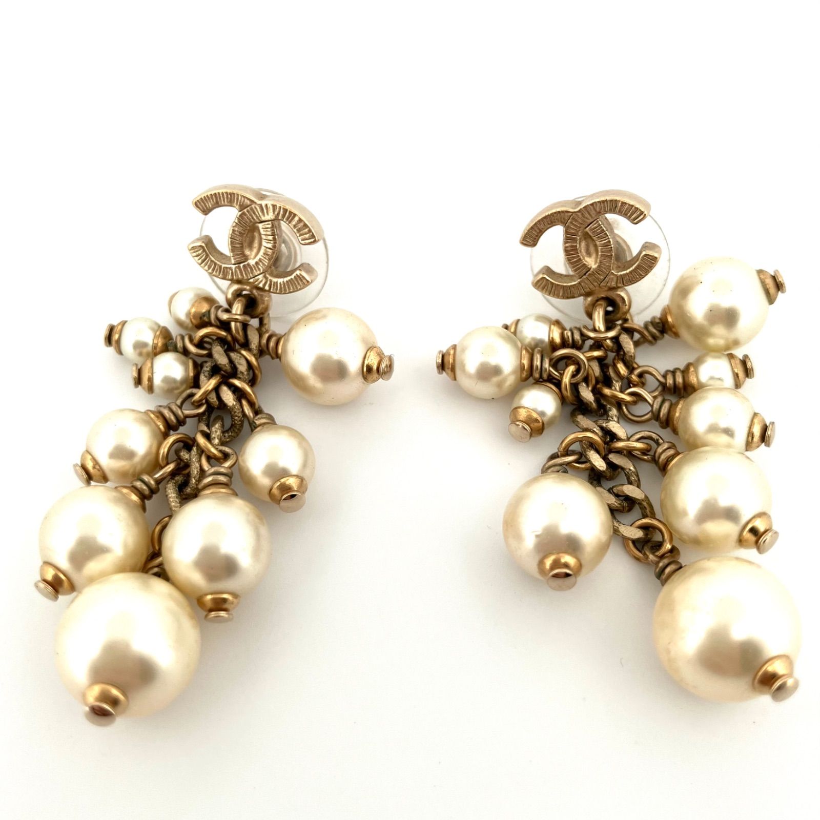 鑑定済み】正規品 CHANEL シャネル ココマーク フェイクパール ピアス