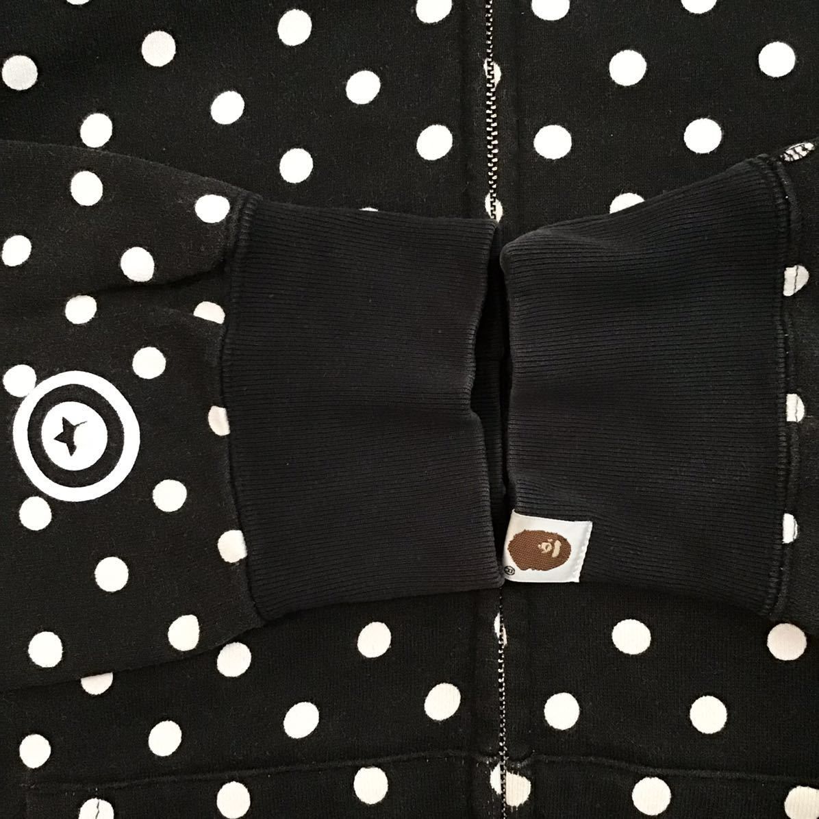 ☆XXL☆ ドット柄 シャーク パーカー black dot shark full zip hoodie 