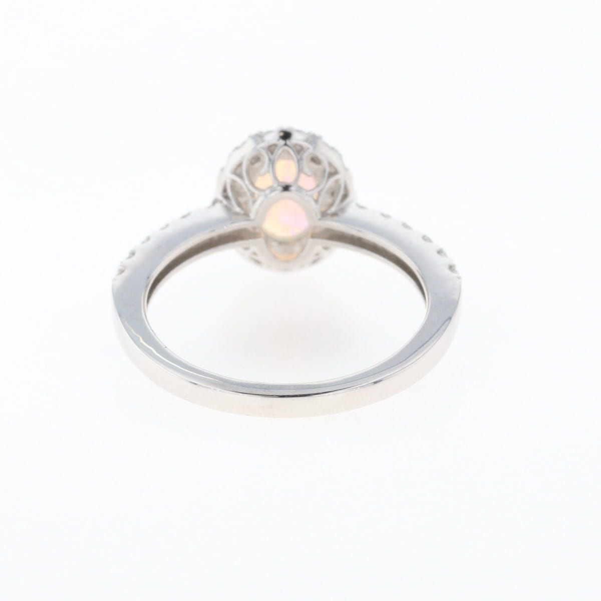 オパール デザインリング プラチナ 指輪 メレダイヤ リング 12号 Pt900  
