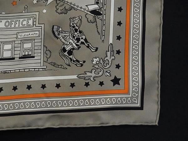 □極美品□ HERMES エルメス パリステーション カレ55 シルク100