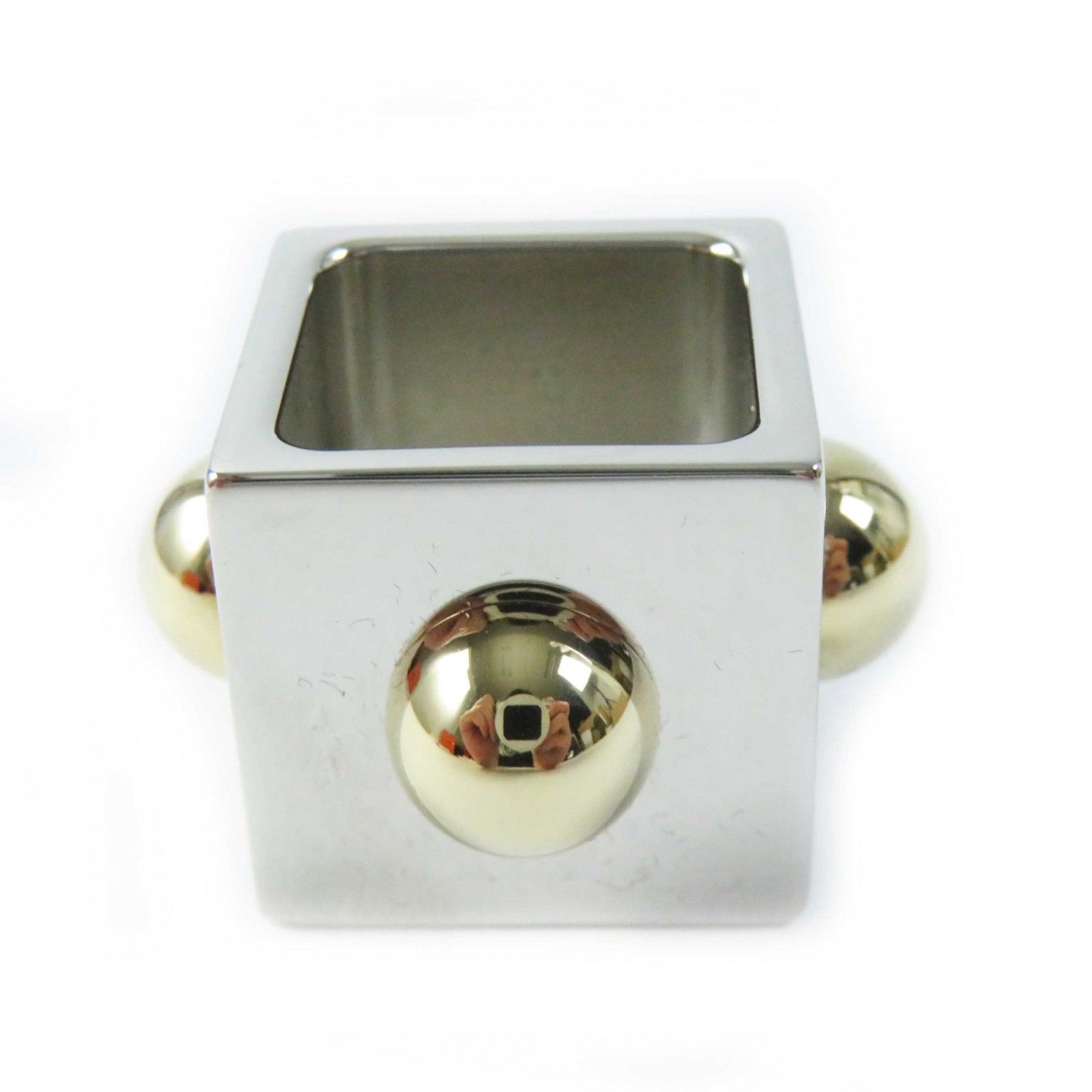 極美品◎HERMES エルメス メタル GP キューブ スカーフリング ゴールド