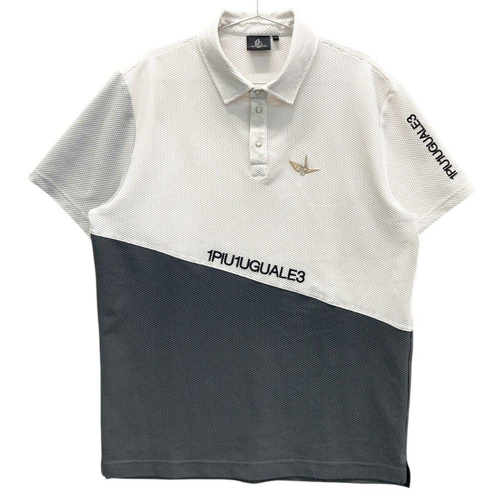サイズ 6 1PIU1UGUALE3 GOLF GRT216 半袖ポロシャツ メッシュ ホワイト系 240101516092 ゴルフウェア メンズ ストスト