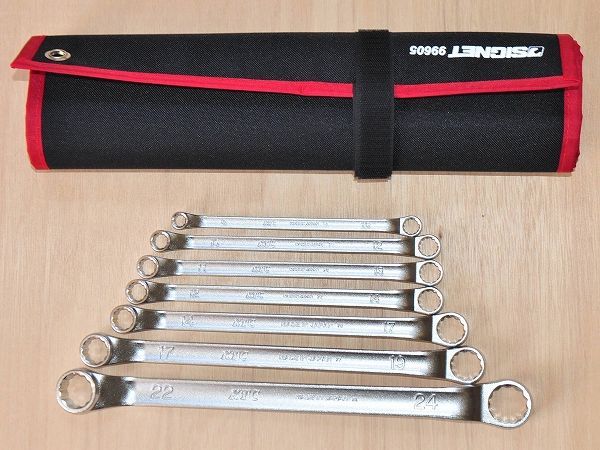 KTC メガネレンチ 7本 SIGNET ツールロール セット