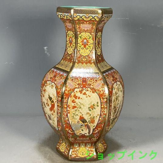 乾隆琺瑯彩花鳥紋六稜賞瓶 景徳鎮 陶磁器 装飾品 現代工芸品 美術品 置物 清乾隆琺瑯彩花鳥図紋六稜賞瓶 景徳鎮 陶磁器 装飾