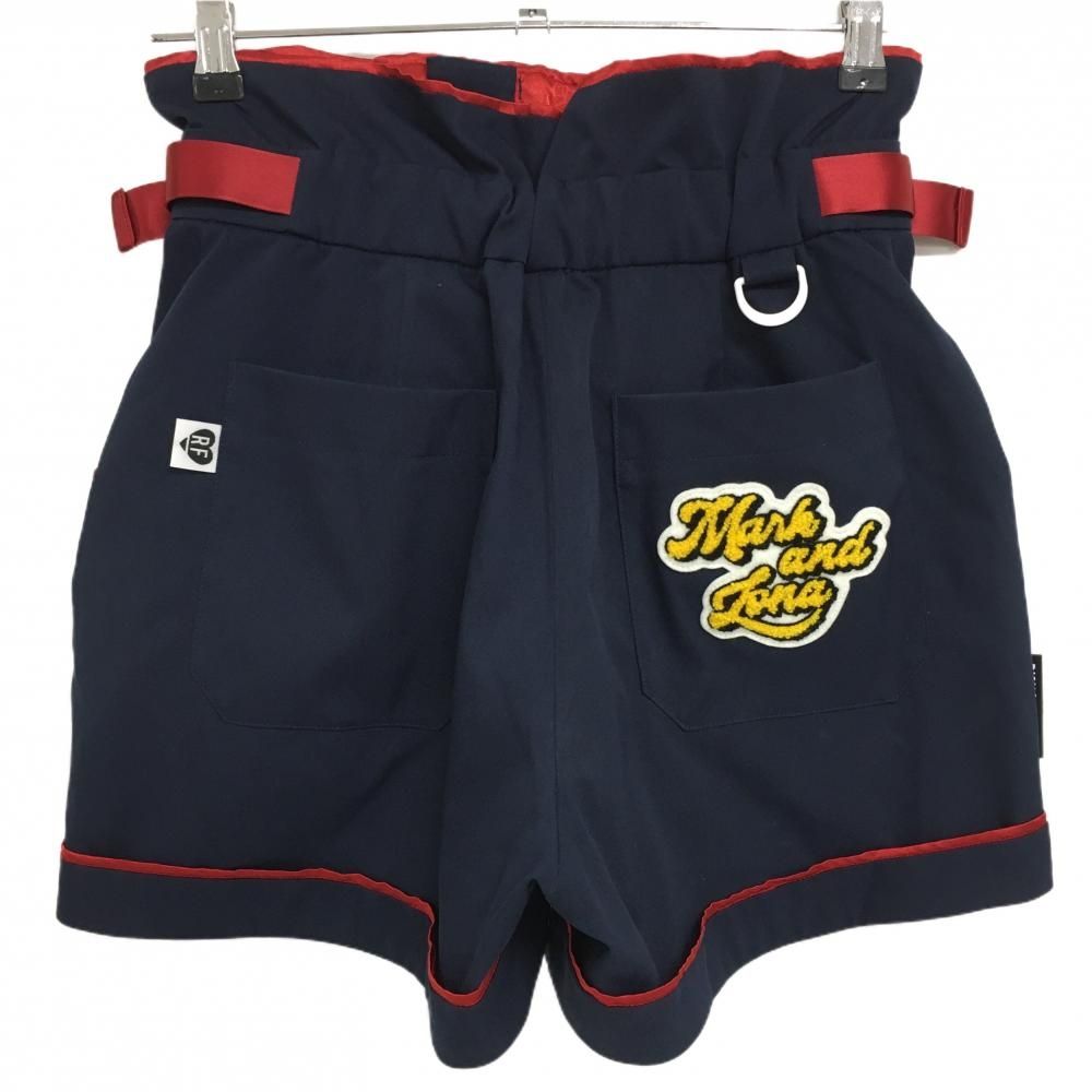 新品】マークアンドロナ ショートパンツ ネイビー×レッド 裏地付 RF