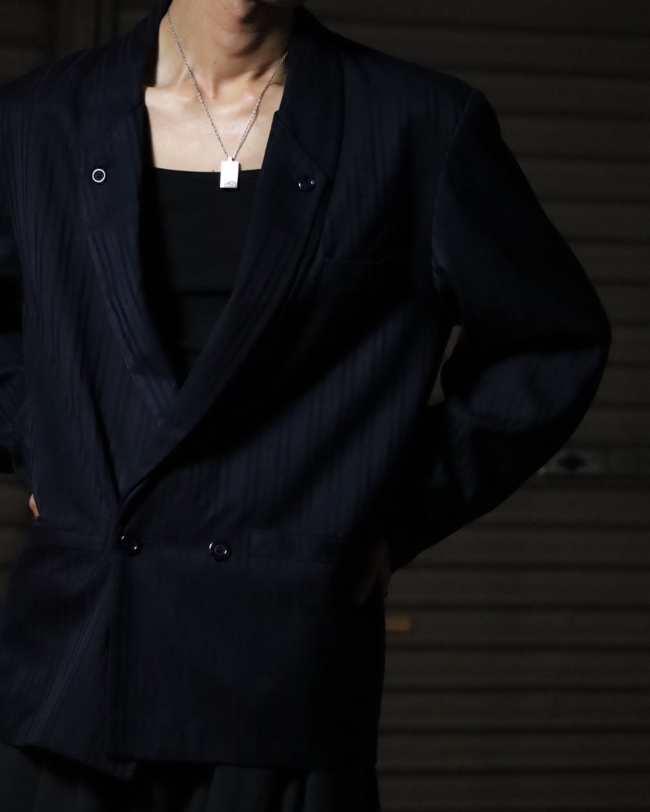 EURO vintage France made shadow stripe double breasted