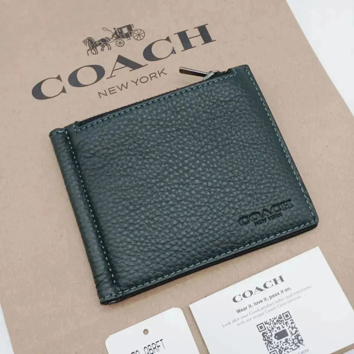 COACH マネークリップ 折り財布 アマゾングリーン メンズ商品