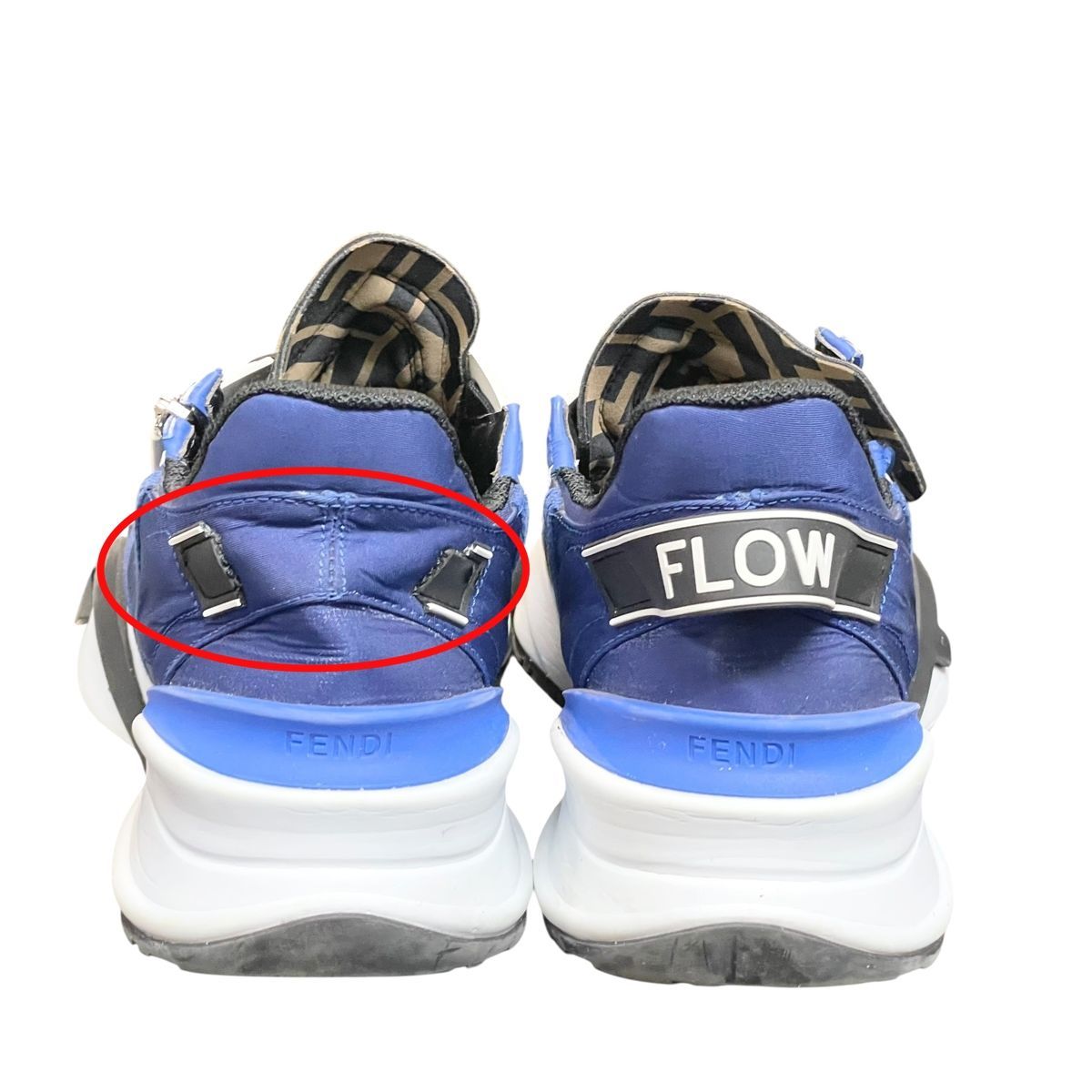 中古】 Fendi フェンディ FLOW スニーカー青×白 サイズ7 日本サイズ 