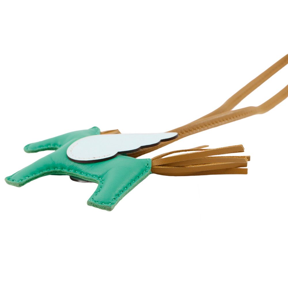 エルメス バッグチャーム ロデオPM ペガサス ミント|セサミ|ブルーペール ラムスキン Z刻印