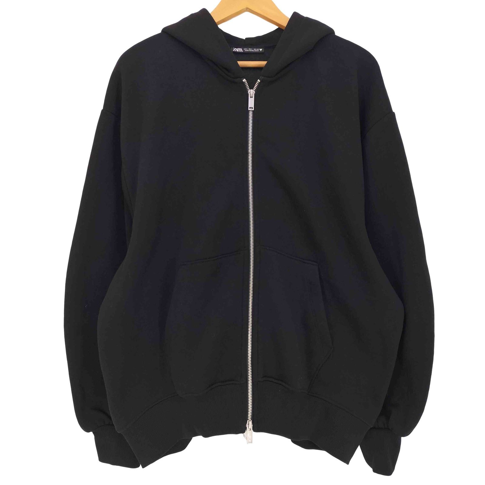 ザラ ZARA ボックスフィット ダブルジップ パーカー メンズ import：L