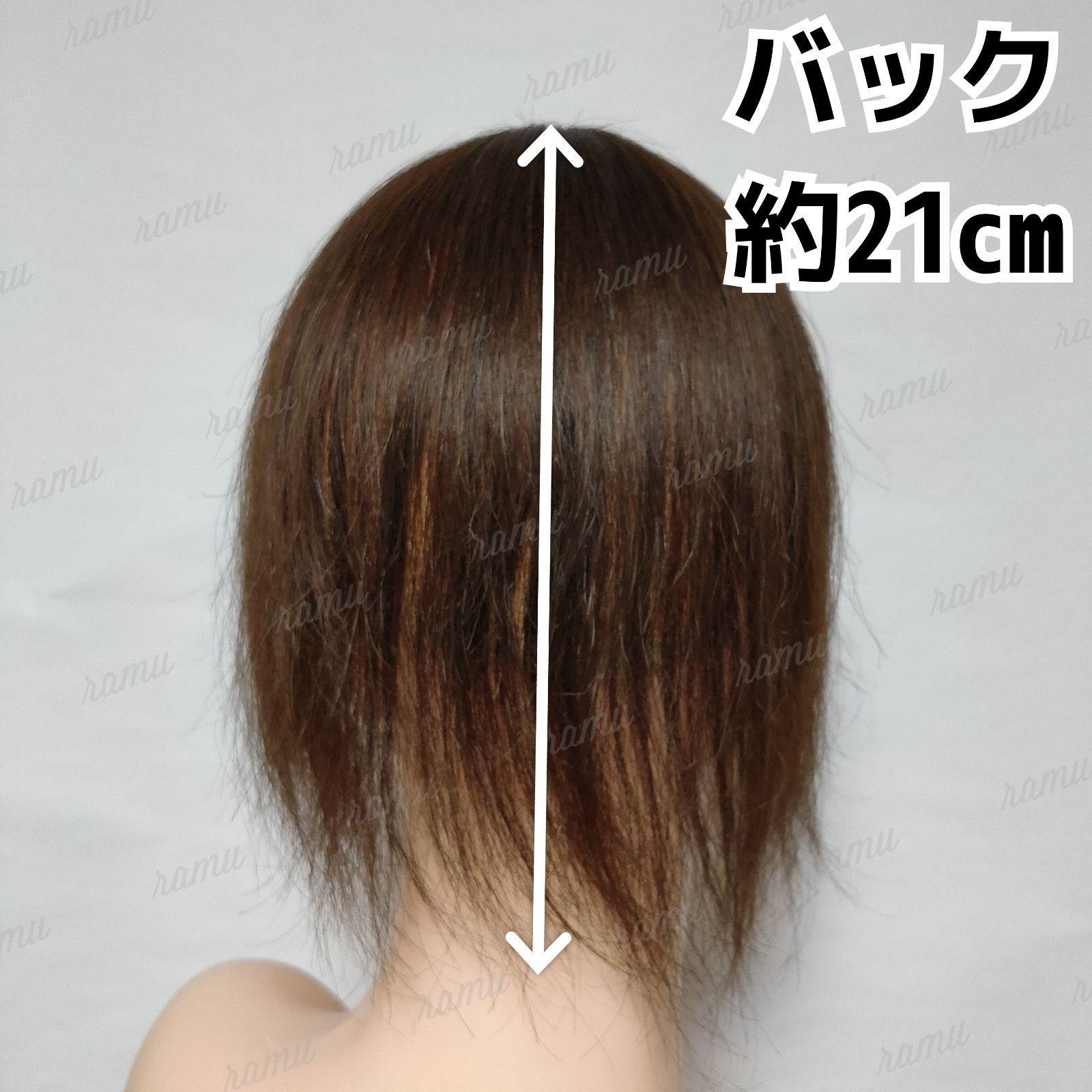 新品】人毛100％ 部分ウィッグ ヘアピース ナチュラルブラウン①