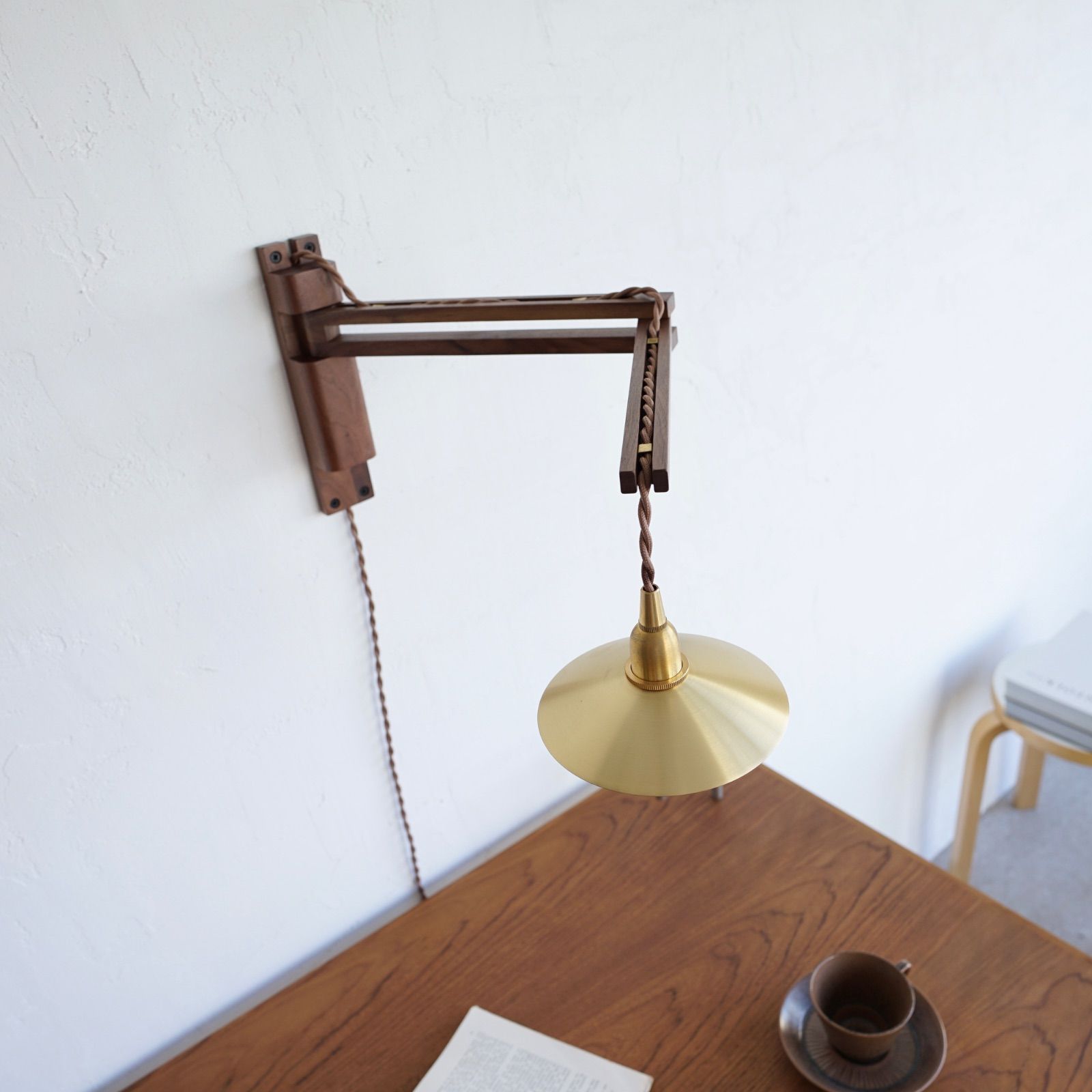 無垢材 木製壁付けブラケット