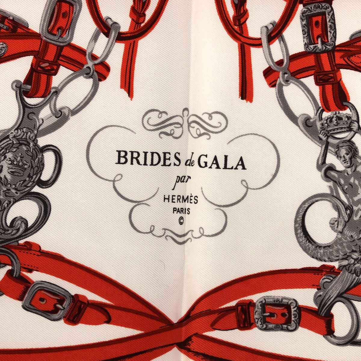 【極美品】エルメスカレ45 ガヴロッシュ BRIDES de GALA オレンジ HERMES エルメス オレンジ系 ガヴロッシュ45 BRIDES de GALA 馬具柄