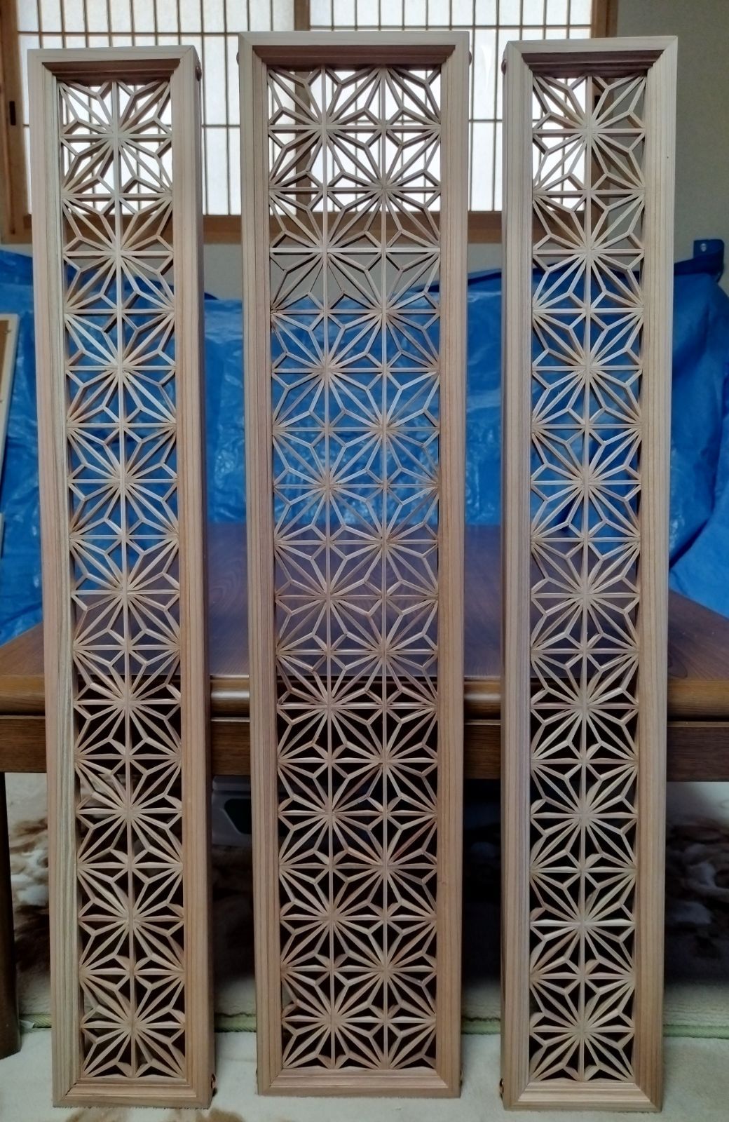 171 麻の葉組子 吹き抜け3枚一組 Wallcovering / Wallpaper Archives