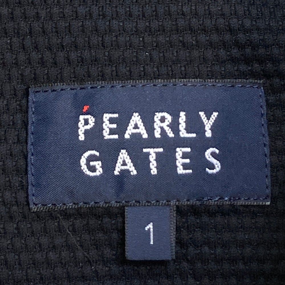 サイズ：1 PEARLY GATES パーリーゲイツ  半袖ポロシャツ ロゴプリント  ブラック系 [240101423120] ゴルフウェア レディース ストスト サイズ：1 PEARLY GATES パーリーゲイツ 半袖ポロシャツ ロゴ