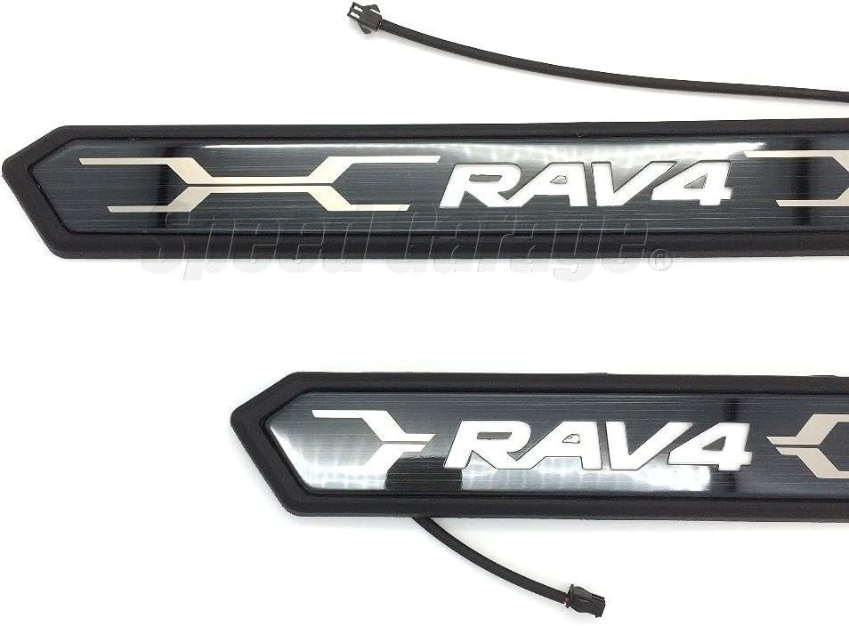 最大73%OFFクーポン Speed Garage トヨタ RAV4 50 系 専用 LED スカッフプレート サイドシルプレート ドアシルプレート  エントランスモール ブラッ