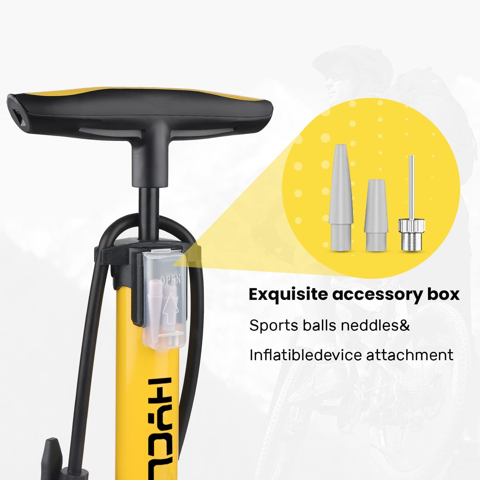 訳あり商品訳あり商品HYCLINE 自転車 空気入れ フロアポンプ 仏式 米式 英式 バルブ対応 小型軽量コンパクト-オレンジ メンテナンス 