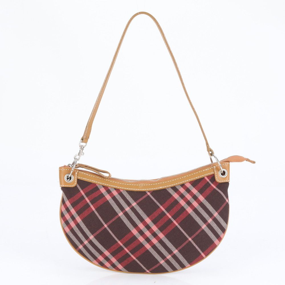 美品✨バーバリー ショルダーバッグ ノバチェック オールレザー 焦茶 ロゴ刻印 美品✨バーバリー ショルダーバッグ ノバチェック ロゴプレート