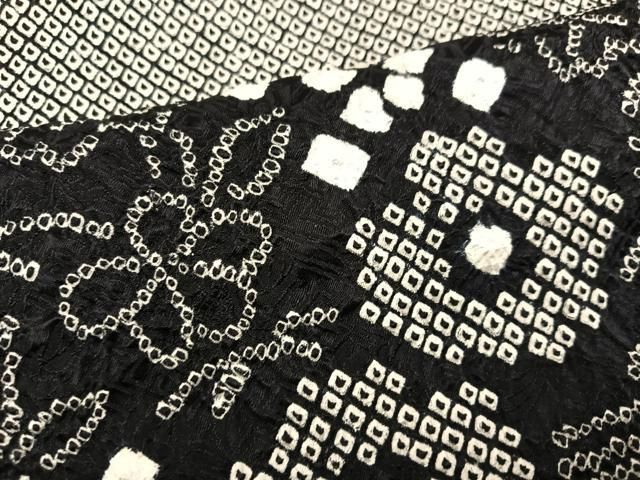 平和屋着物○訪問着 絞り 草花文 黒地 正絹 逸品 AABA2694ph - メルカリ