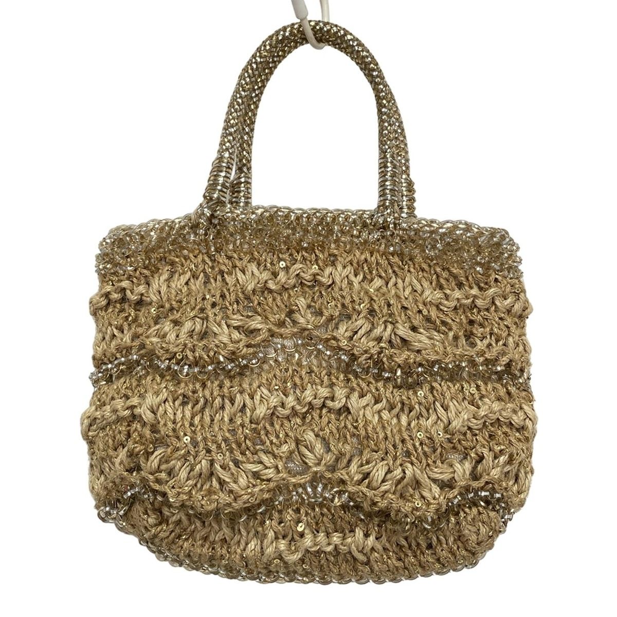 【BIGお買い物ラリー★30%OFFセール中】アンテプリマ ANTEPRIMA トートバッグギャザー ベージュ ブラウン ゴールド レディース 中古 ANTEPRIMA アンテプリマ トートバッグ ワイヤー ゴールド